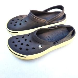 CROCS Two-Tone Black and Cream Classic Clogs